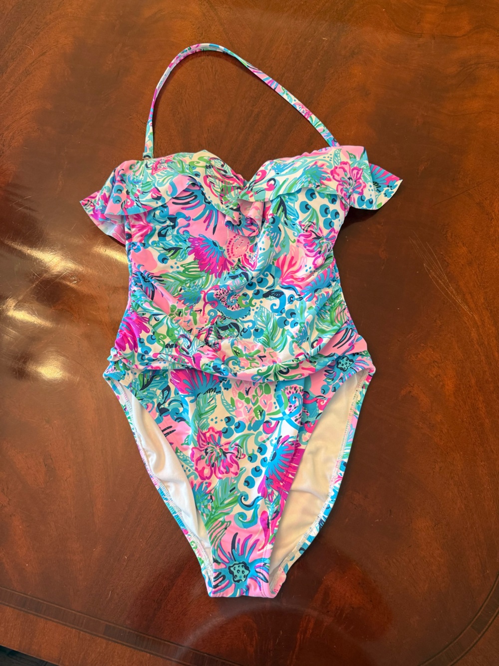 Lilly Pulitzer Pink Tropical Floral One-Piece Swimsuit
